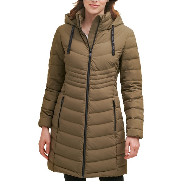 Dkny Womens Quilted Puffer Down Coat 